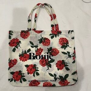 Rouje Red Floral Canvas Tote